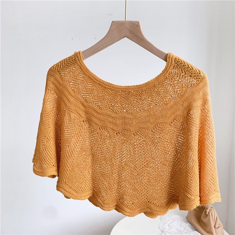 Picture of Women's Winter Pullover Neck Warmer, Solid Color Korean Style Versatile Neck Wrap, Knitted Ice Silk Pullover Small Cape Shawl
