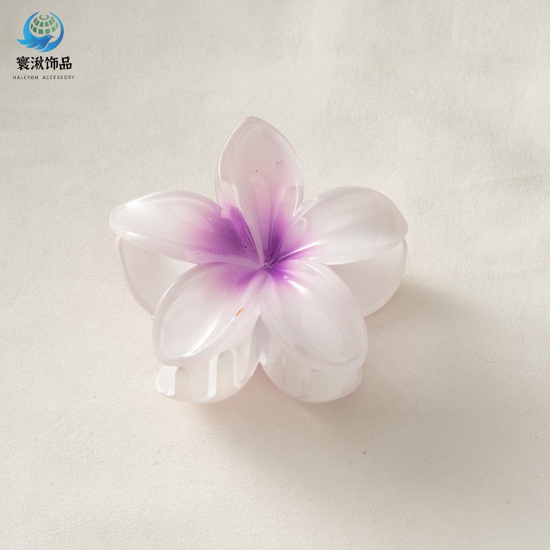 Picture of Cross-border egg flower clip large high-grade gradient Flower hairpin back head updo ponytail shark clip headdress
