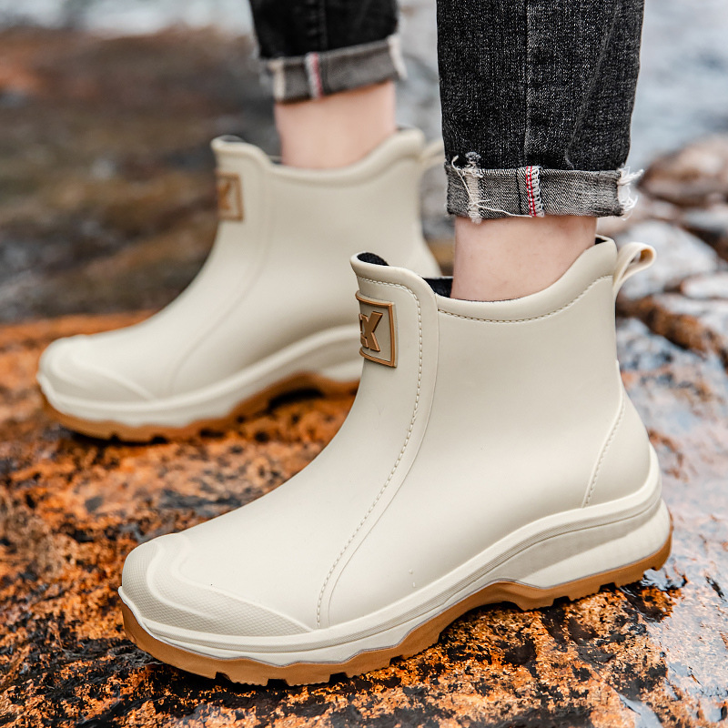 Cross-border men's rain boots outdoor non-slip rubber shoes wear-resistant short waterproof shoes rain boots men's short tube water boots four seasons