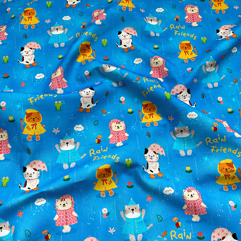 Little Meow in the Rain Bag Jacket Pet Cushion Outing Bag Vest Cotton Ba'an Canvas Handmade DIY Fabric