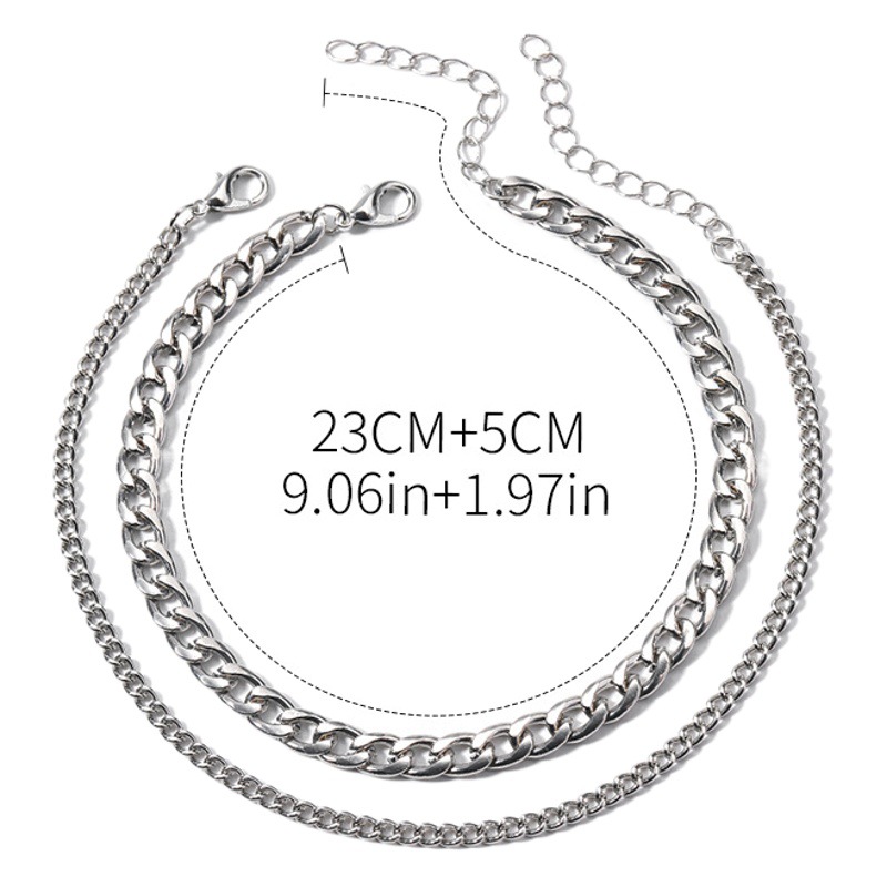 Alloy Anklets Wholesale European and American Cross-Border Jewelry Exaggerated Personality Niche Design Ins Style Multi-Layer Snake Bone Anklets for Women