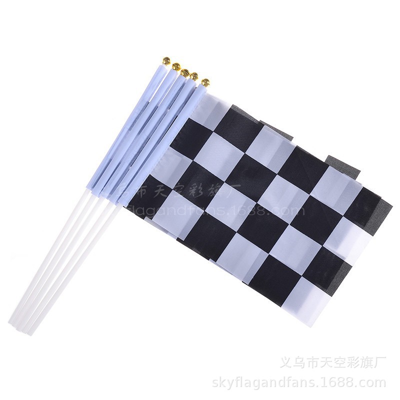 Picture of In stock F1 racing flag No. 8 black and white plaid racing hand Flag black and white plaid racing flag black and white plaid end flag