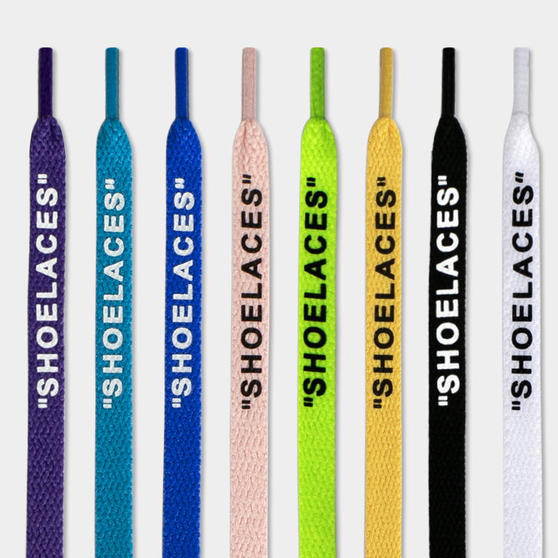 shoelaces shoelace joint name ow English letters flat pure shoelace sneaker color printing shoelace