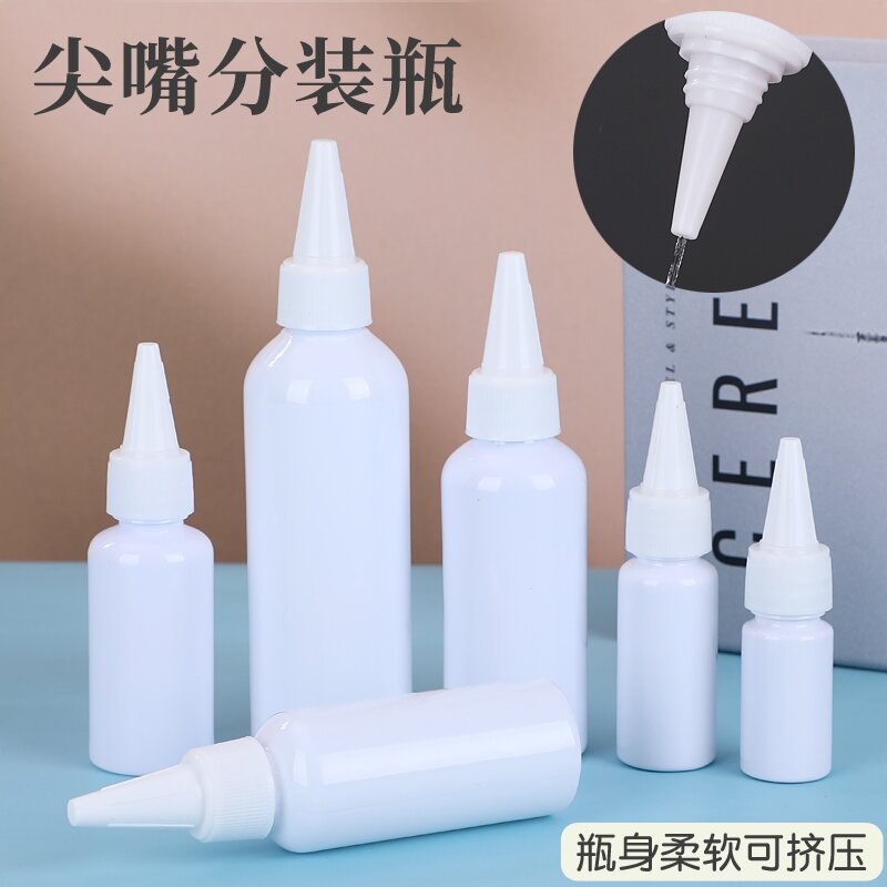 in stock 100ml Pointed Bottle Plastic Bottle PET Transparent Small Mouth Bottle Pointed Bottle Painted Pigment Bottle Avoidance Pointed Bottle