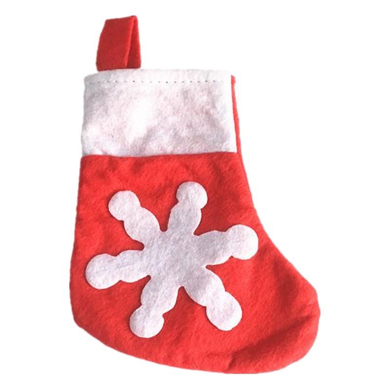RDCW Christmas mini socks tableware plate small socks white socks mouth and snowflake socks tableware set