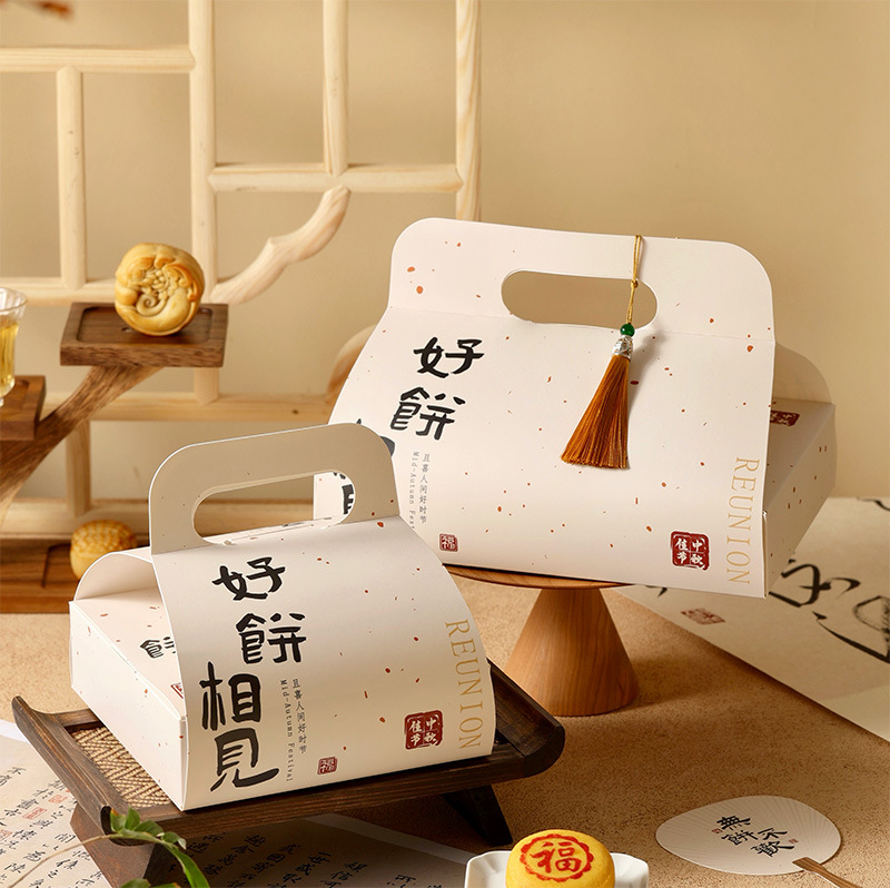 Picture of 2025 New Creative Liuxin Mooncake Box Mid-Autumn Festival Gift Box Reunion Packaging Box 4 Pieces 6 Pieces Egg Yolk Crisp Box in Stock