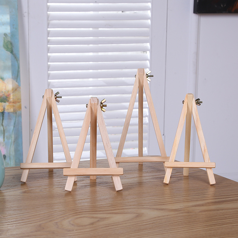 Picture of 18*24 easel thread foldable easel wooden triangle bracket desktop painting display stand factory direct sale