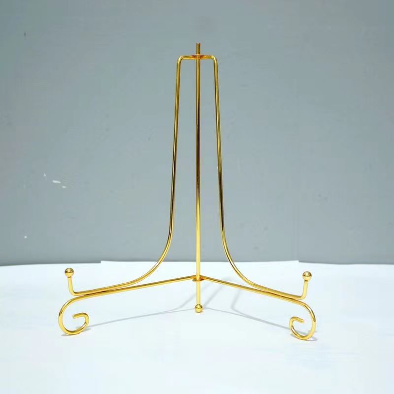 Picture of Golden Electroplated Iron Plate Bracket Display Stand Commemorative Plate Medal Bracket Clock Album Photo Studio Bracket