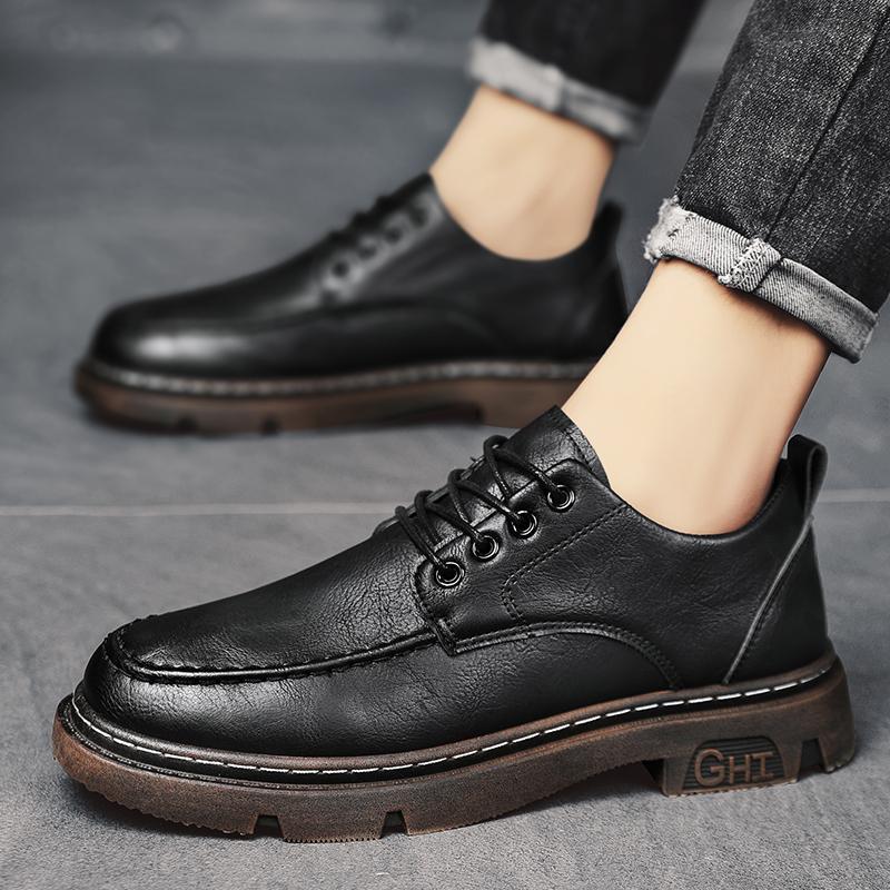 2025 New Men's Spring Fashion British Style Casual Low-top Martin Ankle Boots Men's Shoes Fashionable All-match Trendy Boots