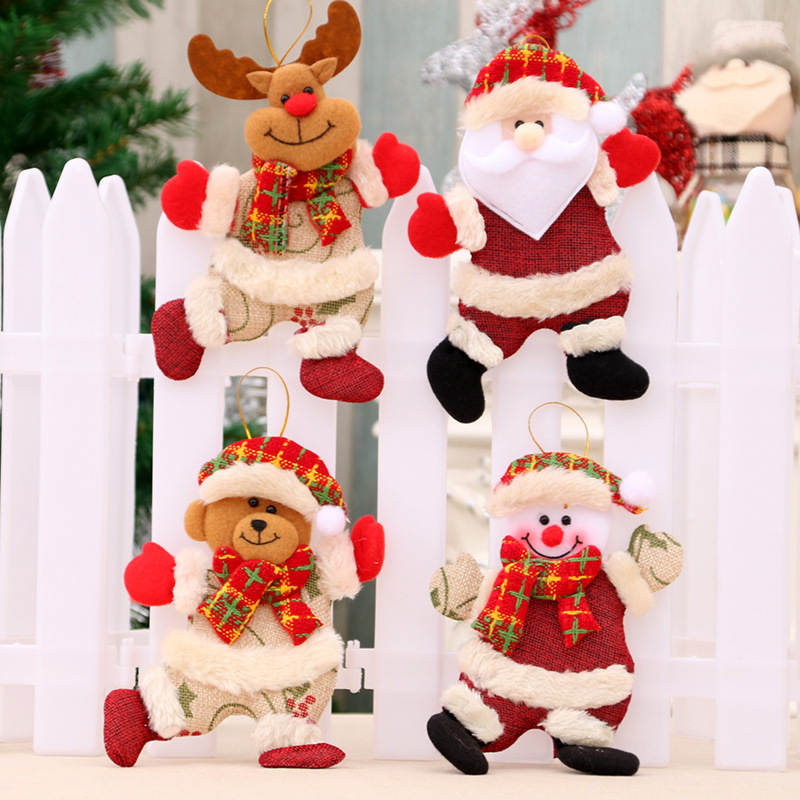 New Christmas Tree Accessories Pendant Christmas Doll Christmas Decorations Dancing Fabric Doll Small Pendant Gift