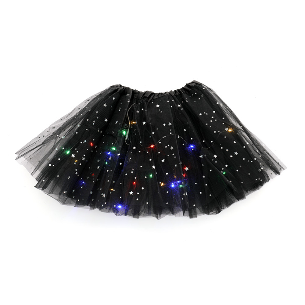 Picture of ins foreign trade European and American children's sequins led with light luminous tutu skirt luminous half-length mesh skirt light tutu skirt