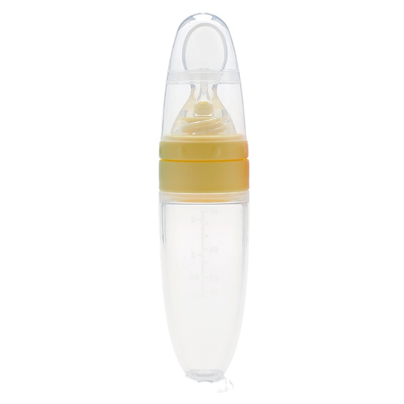 Picture of New products wholesale silicone suction cup rice paste bottle nano silver baby food supplement spoon children's rice paste bottle soft spoon head