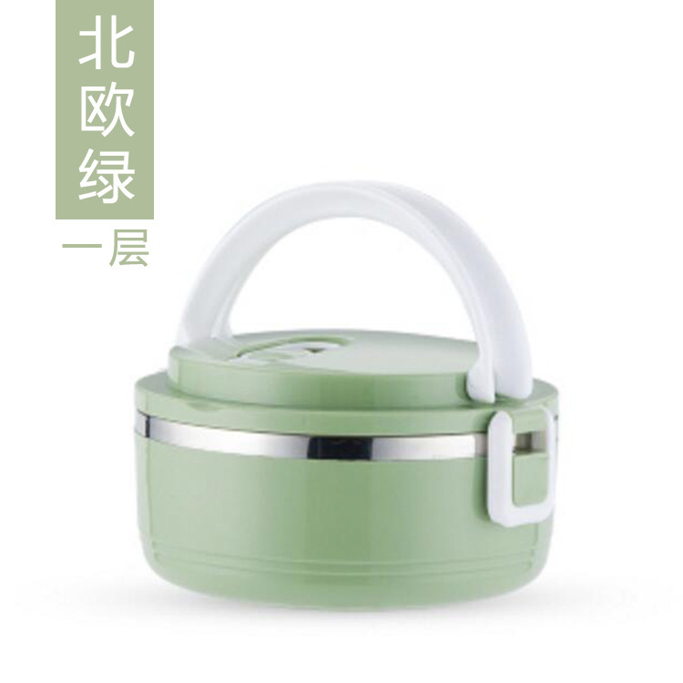 Picture of Stainless Steel Insulated Lunch Box Portable Round Double-Layer Student Lunch Box Multi-Layer Combination Sealed Fresh-Keeping Portable Lunch Box