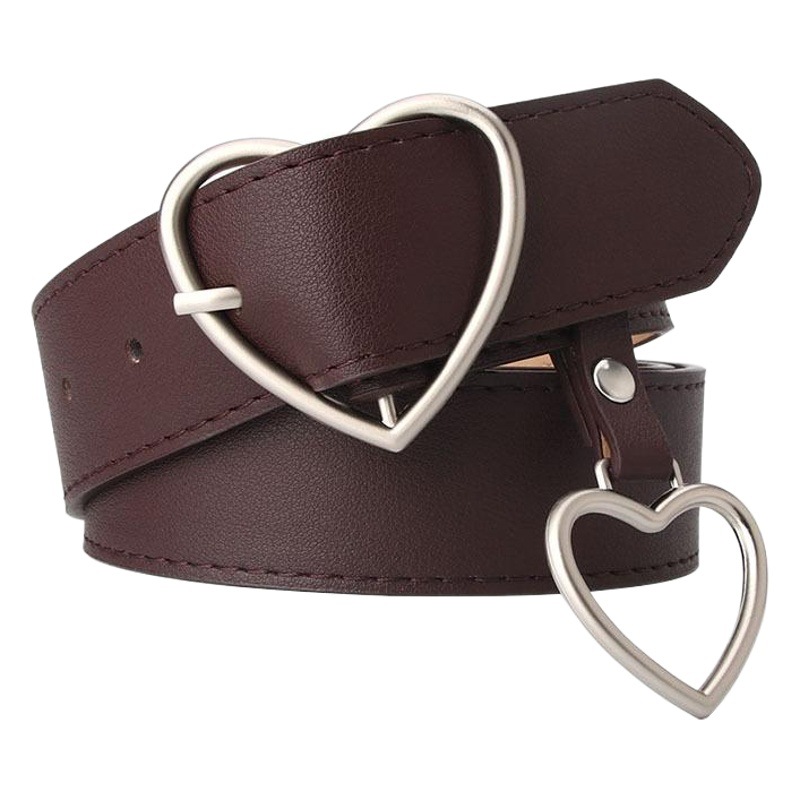 New Peach Buckle Belt Trendy All-match Love Buckle Fashion Women's Belt Love Pendant Decorative Belt