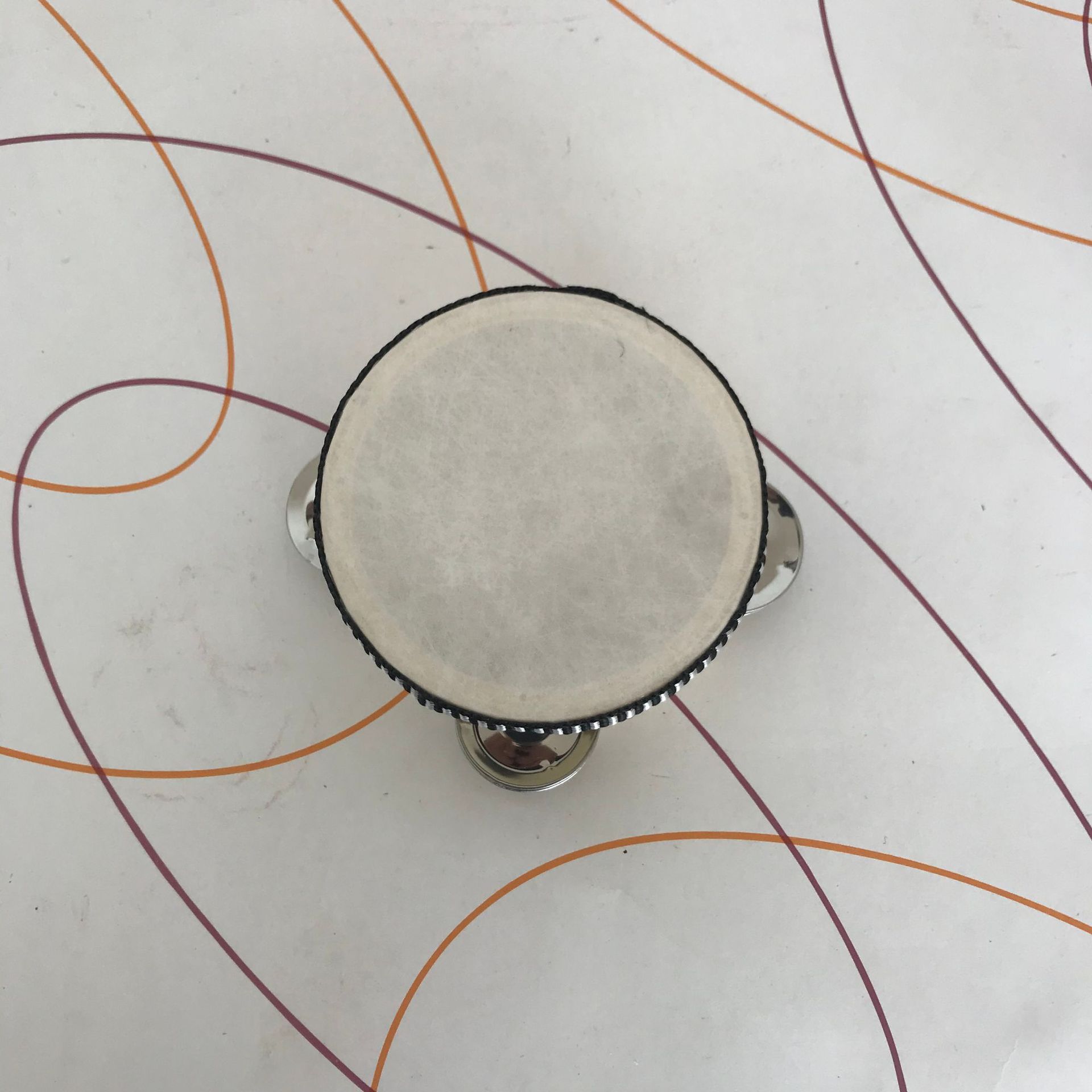 Picture of Orff Musical Instruments Early Childhood Teaching Aids Percussion Instruments Early Childhood Toys Tambourine Artificial Leather Imitation Sheepskin Tambourine