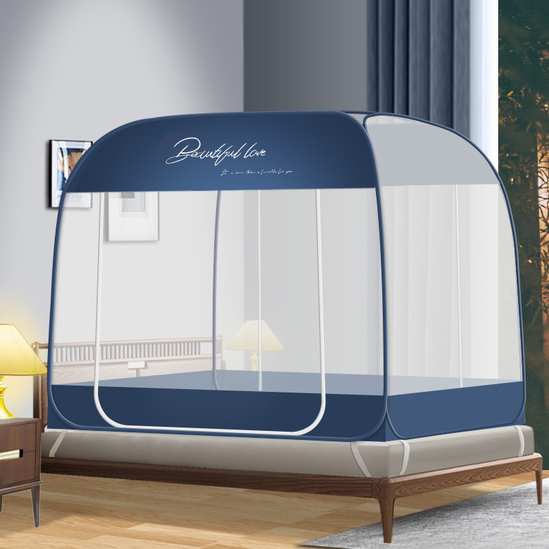 Picture of New Installation-free Mongolian Yurt Household 1.2 m 1.5 m Bed Mosquito Net Foldable Zipper One-piece Full Bottom Bottomless