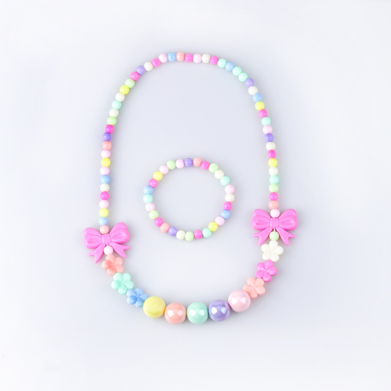 Picture of Korean version of candy color necklace children's spot jewelry beads necklace bracelet two-piece set Yiwu jewelry wholesale