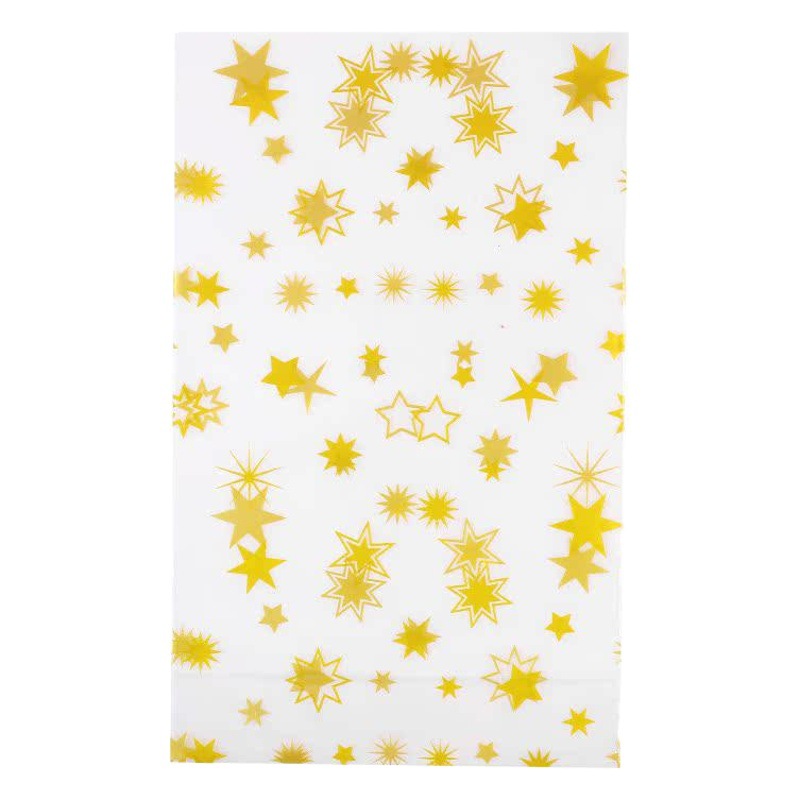 Golden five-pointed star baking bag candy biscuit flat pocket self-standing packaging bag snowflake crisp nougat gift bag