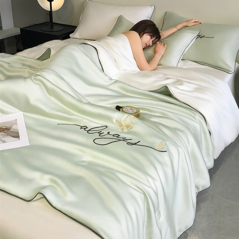 Picture of Summer quilted washed silk Tencel summer cool quilted air conditioning quilted ice silk summer quilted three-piece four-piece washable machine washable