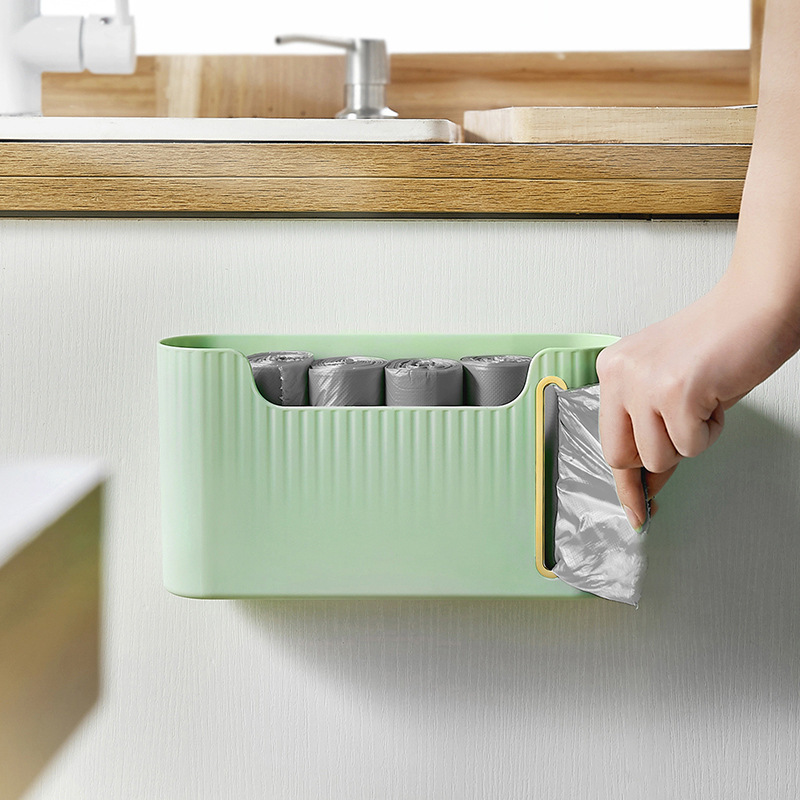 Punch-free Garbage Bag Storage Box High-value Storage Basket Household Kitchen Storage Box Extraction Garbage Bag Storage Box