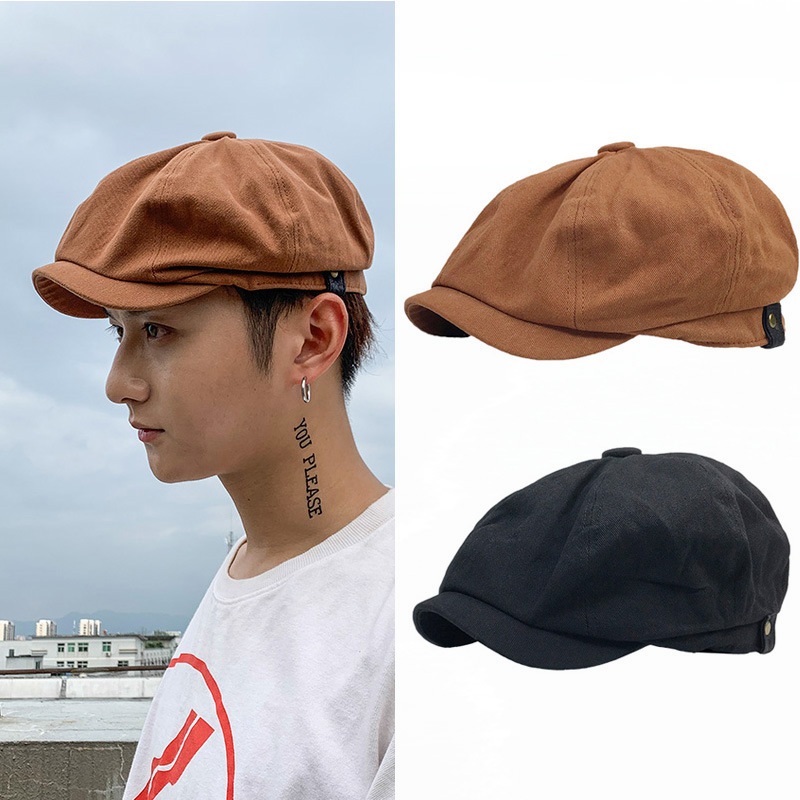 Vintage Newsboy Hat Forward Hat Women and Men's Anise Beret Thin Painter Hat Japanese Trendy Korean Style Spring Autumn Winter