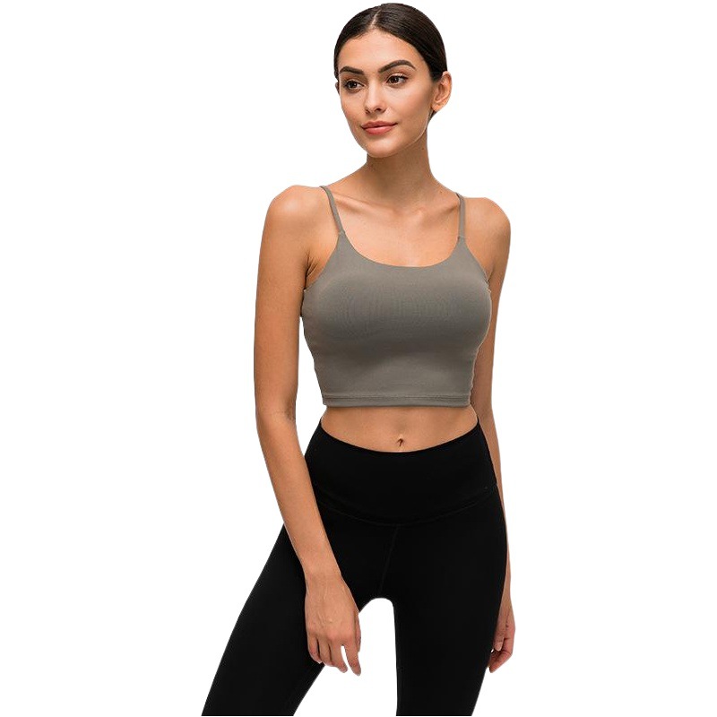 New Sexy Thin Belt Beautiful Back Yoga Top Half Umbilical Small Sling Yoga Clothes with Chest Pad Yoga Vest for Women