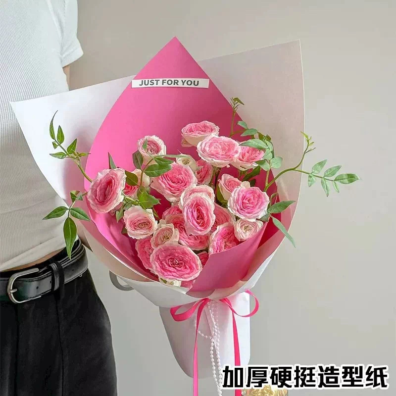 High-End Solid Color Styling Paper Bouquet Packaging Thickened Colored Hard Cardboard Floral Wrapping Paper for Shaping Flowers