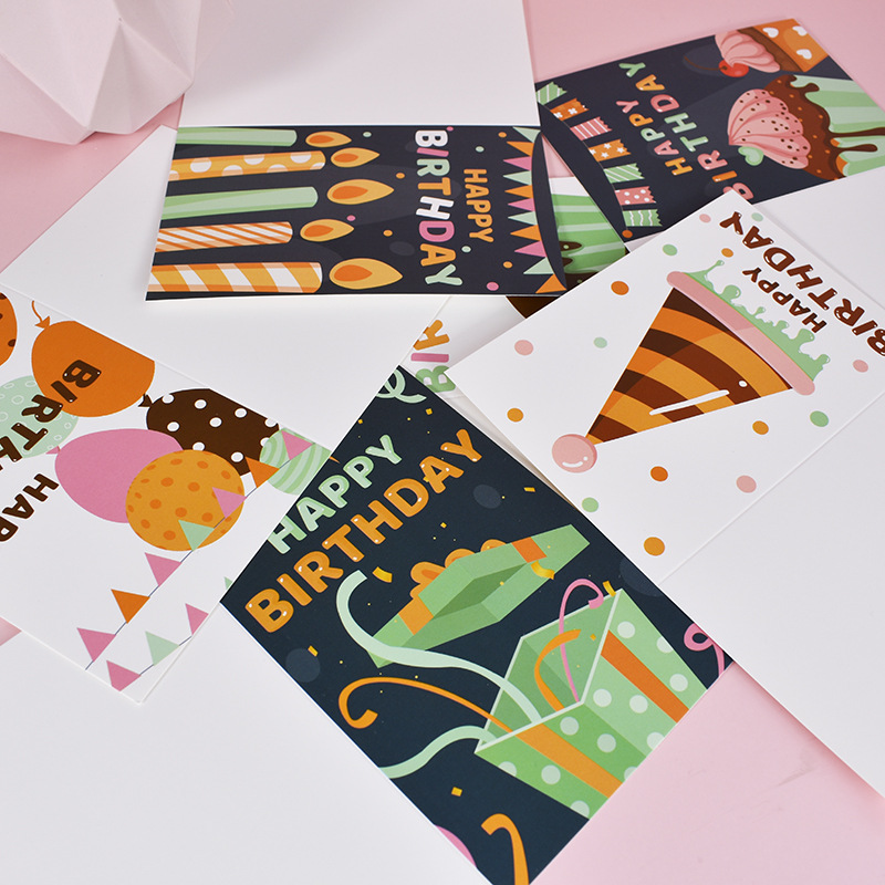 Picture of New 24-piece birthday card set cross-border hot selling Amazon folding flat card hand-painted birthday