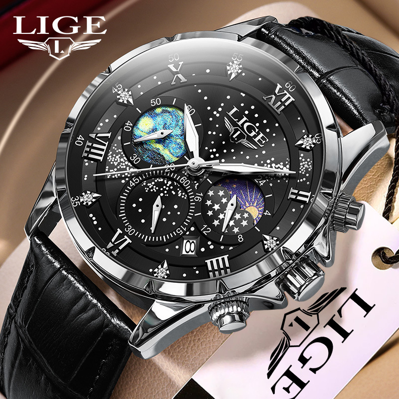 Cross-border New Fashion Personalized Casual Retro Men's Watch Multi-functional Large Dial Quartz Watch Domestic Watch for Men