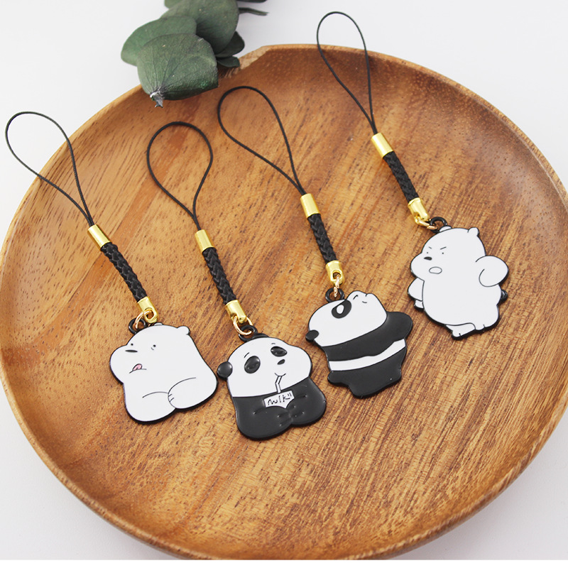 Rose Bear Small Pendant Couple's Mobile Phone Lanyard U Disk Anti-lost Headset Protective Case Bag Hanging Decoration Girl's Creative
