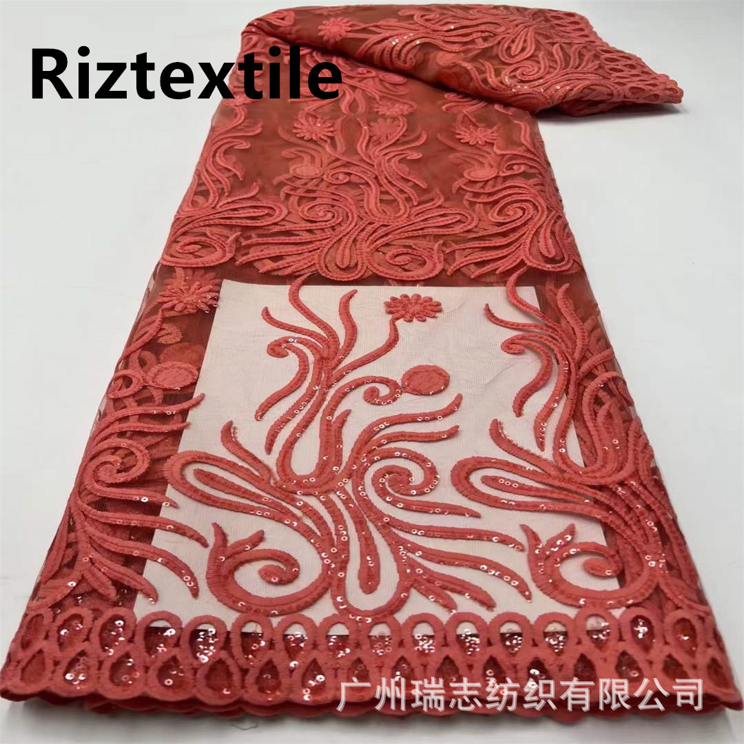 lace fabric embroidered cloth three-dimensional floating fabric European and American wedding dress dress African lace