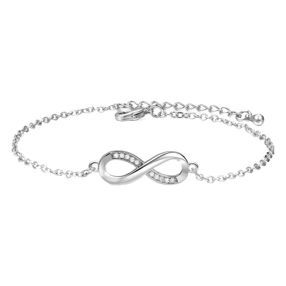 Korean Style Korean Simple Women's Bracelet Lucky Infinite Number 8-Character Bracelet Inlaid with Zircon Fashion Jewelry Wholesale