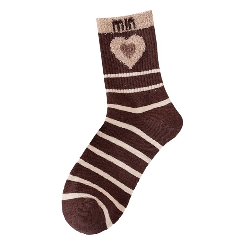 Women's high socks autumn and winter fashion ins fashionable socks Maillard color cotton socks with snow boots socks for women