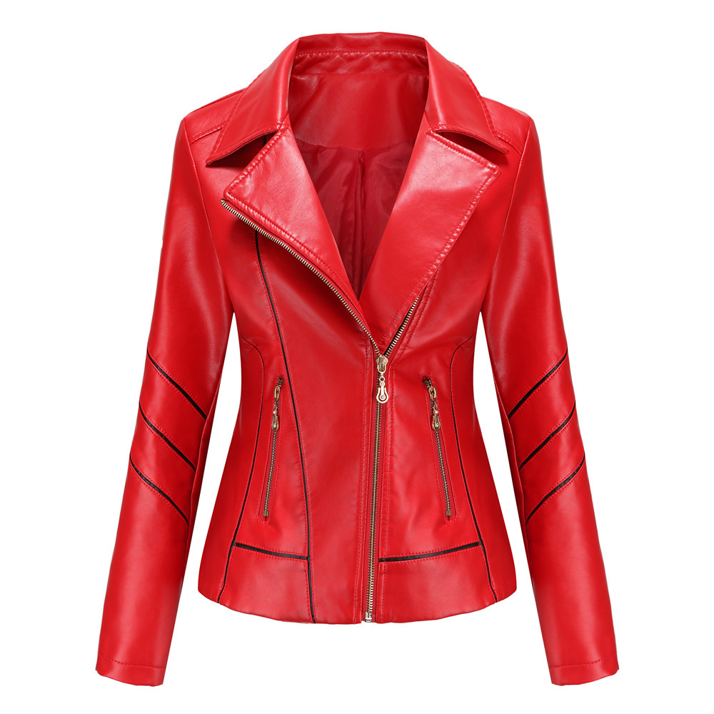 Picture of Cross-border leather clothing for foreign trade women's thin PU short coat spring and autumn jacket wish motorcycle clothing women's new