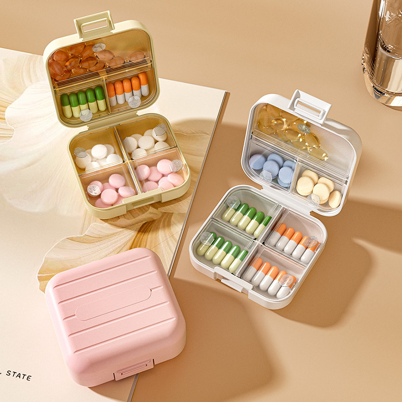 Pill Box Travel Portable Medicine Dispensing Box Seven Days a Week Portable Pill Box Sealed Medicine Dispensing Box