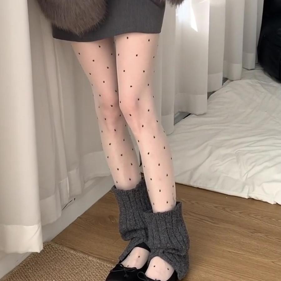 New Wave Dot Stockings Ultra-thin Pantyhose High Transparent Jk White Silk Stockings Women's Spring and Summer Leggings Stockings Dot Stockings