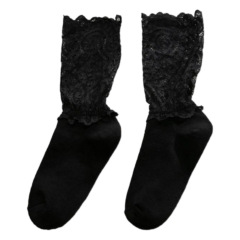 White Lolita Lolita Socks Soft Girl Autumn and Winter Short Socks Children's Japanese Style Cute Lace Four Seasons Korean Style