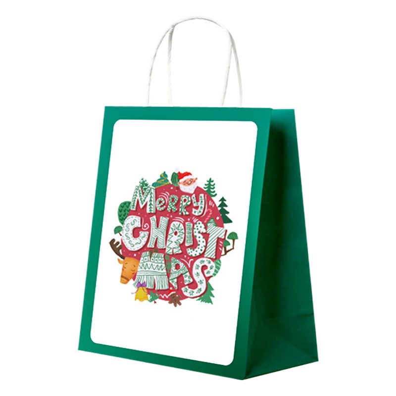 Christmas Gift Bag Gift Bag National Tide Paper Bag Portable Paper Bag Christmas Eve Cartoon Old People Packaging Bag