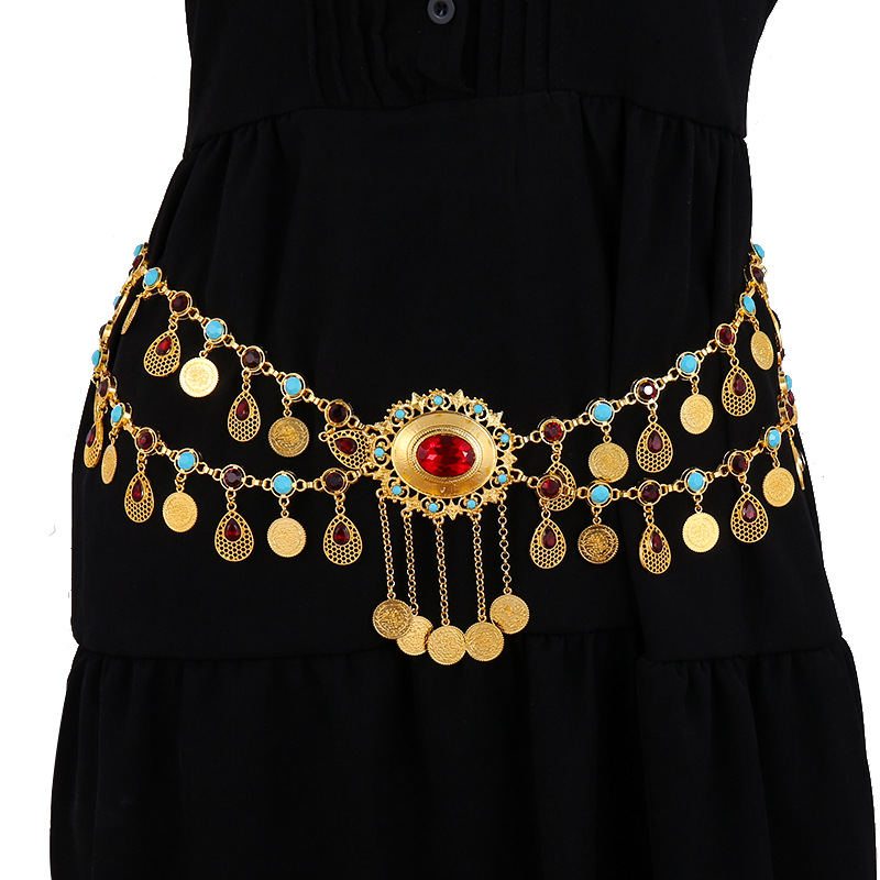 New Cross-border Tassel Bohemian Indian Ethnic Style Exaggerated Waist Chain Clothing Accessories Fashion Atmospheric Direct Selling