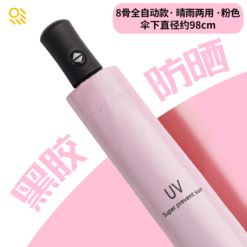 Picture of A large number of wholesale automatic umbrella women's folding dual-purpose umbrella sunscreen UV protection sun umbrella printable advertising