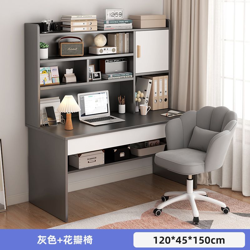 Picture of Student home study desk, children's desk, bookshelf combination table and chair set, simple bedroom, children's writing desk