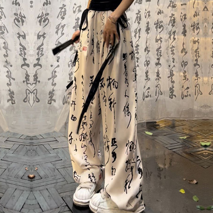 Picture of Girls' Pants Summer Kidsren's Ice Silk Casual Pants Sweatpants Spring & Fall New Thin Anti-Mosquito Pants Medium and Large Kidsren's Summer Clothes