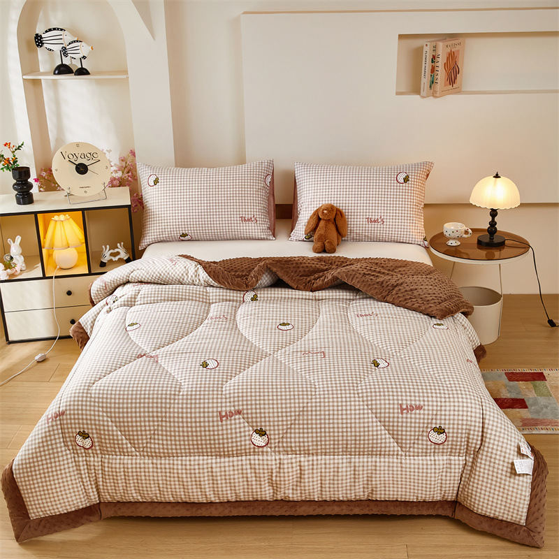 Class a Maternal and Infant Pure Cotton Quilt for Home, Hotel, and Guesthouse Use, Spring and Autumn Quilt, Single/Double Bed Bedding, All-Cotton Bean Velvet Quilt