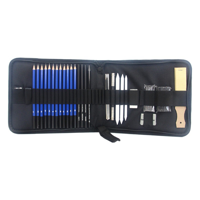 Cross-Border 33-Piece Sketching Pencil Drawing Set, Portable and Aesthetically Pleasing