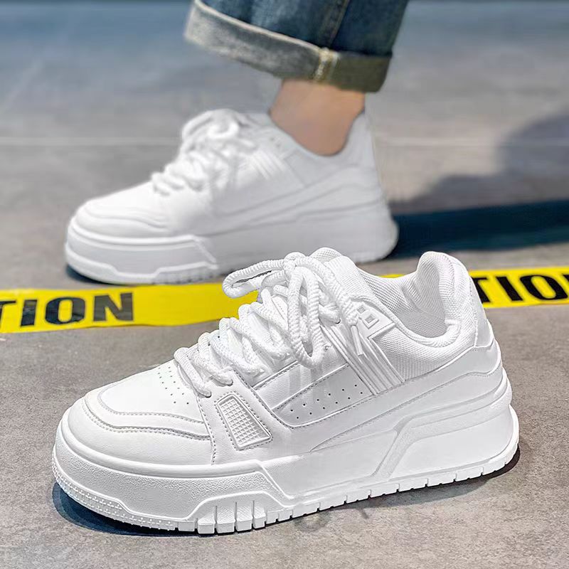 Picture of Black Samurai Men's Shoes Spring Trendy All-match Sports Casual Pure Black Low-top Board Shoes Thick Sole Increased Bread Trendy Shoes
