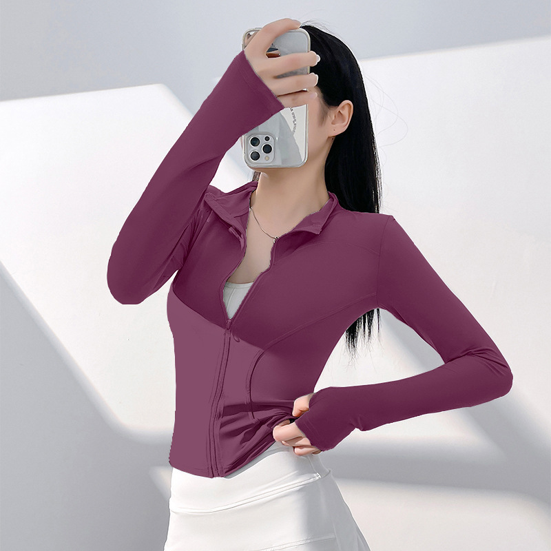 Picture of Juyitang Slim-Fitting Yoga Wear for Outerwear, Slim-Fitting Yoga Wear with Stand Collar, Fitness Running Yoga Sports Jacket for Women