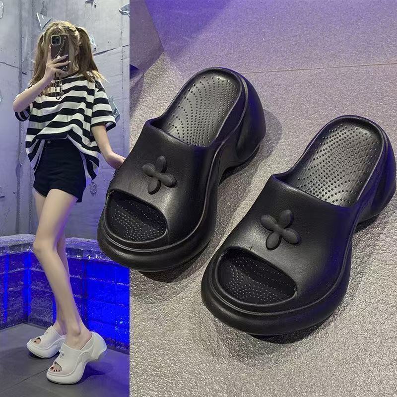 Thick Slippers High Heel Slippers EVA Slippers Women's Outwear Slippers Women's Home Sandals Slippers Women's Beach Shoes