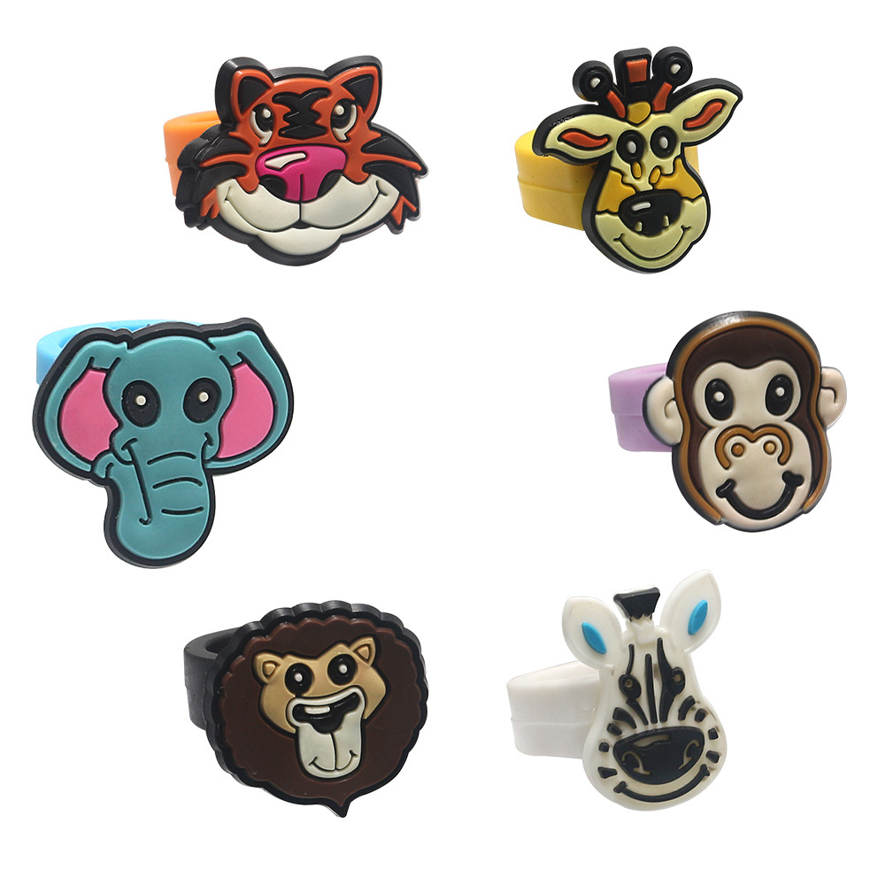 Cross border new forest animal ring PVC leopard ring children ring jewelry holiday party small gift