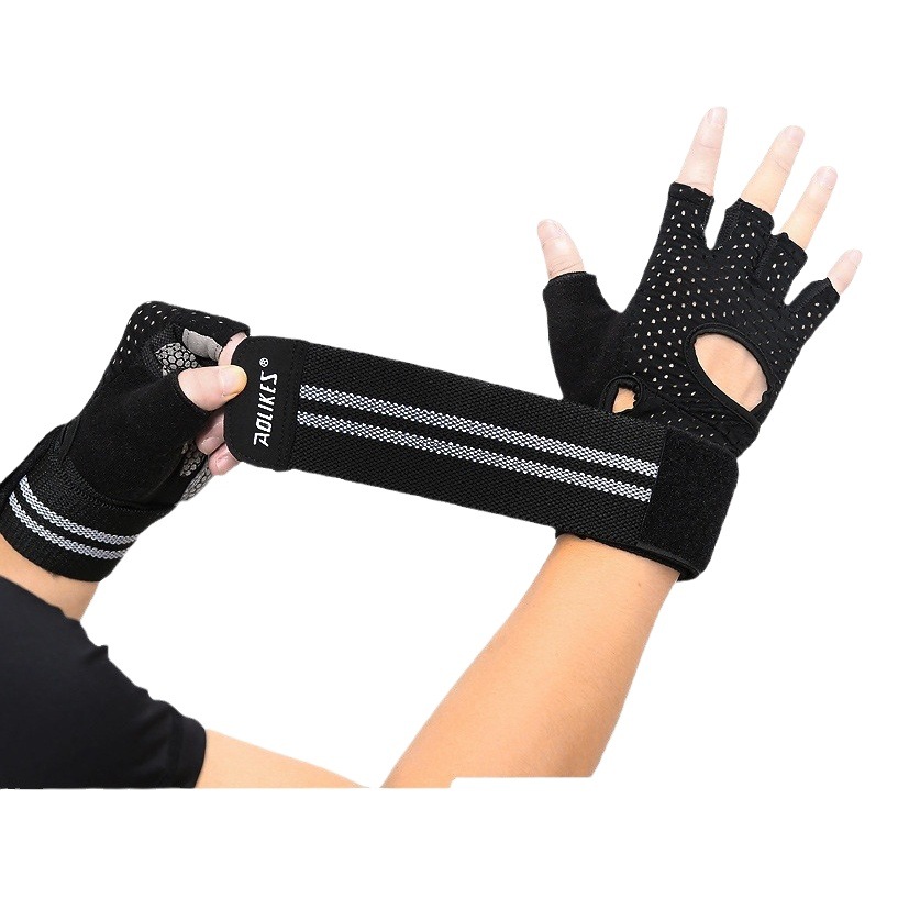 Picture of Weightlifting Fitness Gloves Breathable Non-Slip Wrist Sports Dumbbell Half-Finger Sports Gloves Summer Thin Ready Stock