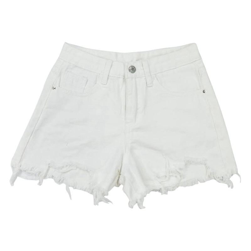 White Denim wide-leg pants for women 2021 summer new super shorts slimming student versatile ripped A- line hot pants ins fashion